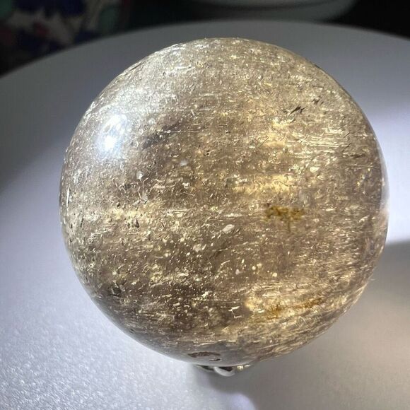 Smoky Quartz Crystal Sphere Marble (#9) - Picture 6 of 9